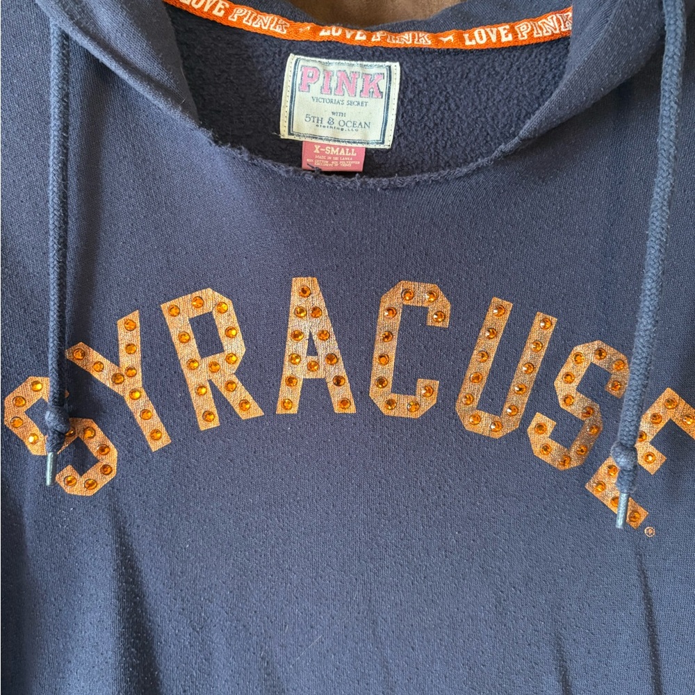 PINK Victoria's Secret Syracuse Orange Dark Blue Hoodie